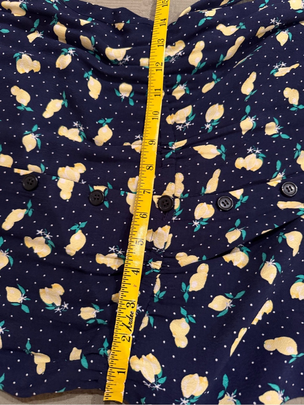 Bundle Save 3 or more dresses Talbots Navy Midi Dress with Yellow Lemon Print - Picture 8 of 8